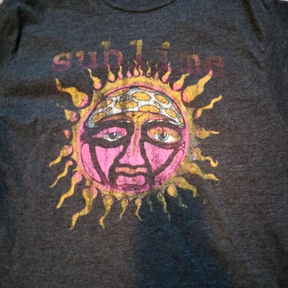 Sublime Sun Logo Black Graphic T-Shirt Women's Sz L - Picture 2 of 6